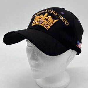 World Dairy Expo 2010 Strapback Hat Cap Black/Gold Embroidered Adjustable